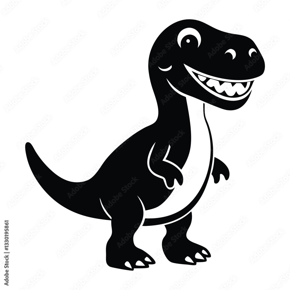 Dinosaur vector art illustration, solid white background Tyrannosaurus dinosaur silhouette vector illustration Dinosaur vector art illustration, solid white background Tyrannosaurus dinosaur silhouette vector illustration