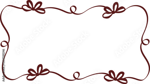 Vintage Coquette Frame with Ribbons Bows Silhouette