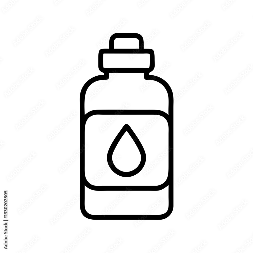 Vector icon of a water bottle with a droplet symbol representing hydration and wellness Vector icon of a water bottle with a droplet symbol representing hydration and wellness