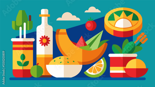The embodiment of Mexican culture and tradition with the incorporation of local ingredients and techniques in this classic dish.. Vector illustration