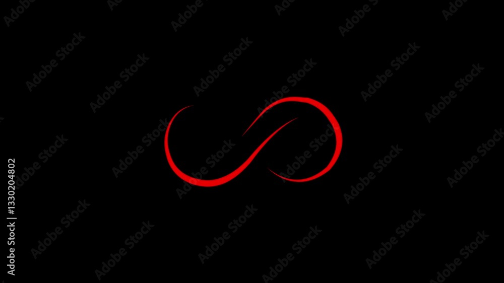 Animated glowing infinity icon on black background. Infinite direction motion graphics 4k video footage. red infinite on black background. Animated glowing infinity icon on black background. Infinite direction motion graphics 4k video footage. red infinite on black background.