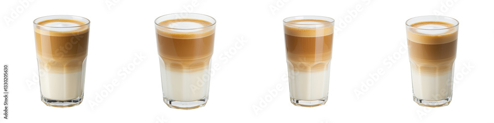 Classic Latte Macchiato in Clear Glass, Cut Out Set Classic Latte Macchiato in Clear Glass, Cut Out Set