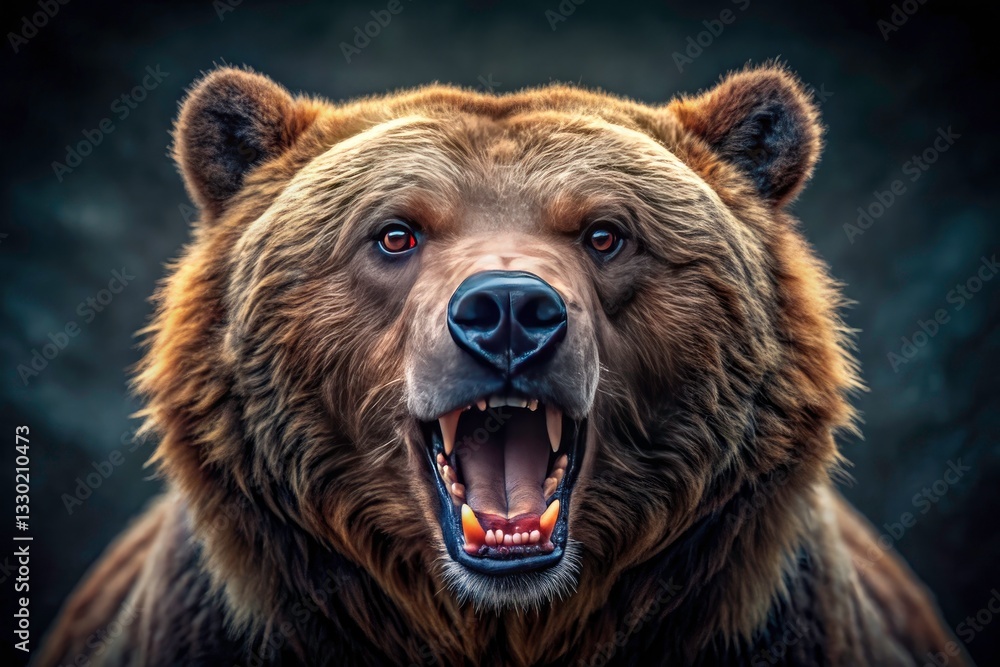 Grizzly Bear Long Exposure, Intense Growl, Bared Teeth, Fierce Wildlife Photography, Powerful Nature Grizzly Bear Long Exposure, Intense Growl, Bared Teeth, Fierce Wildlife Photography, Powerful Nature