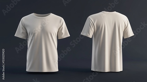 Blank, Cream-Colored, Men's T-Shirt Mockup