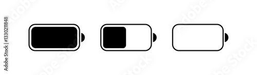 Battery charge level icons in black and white