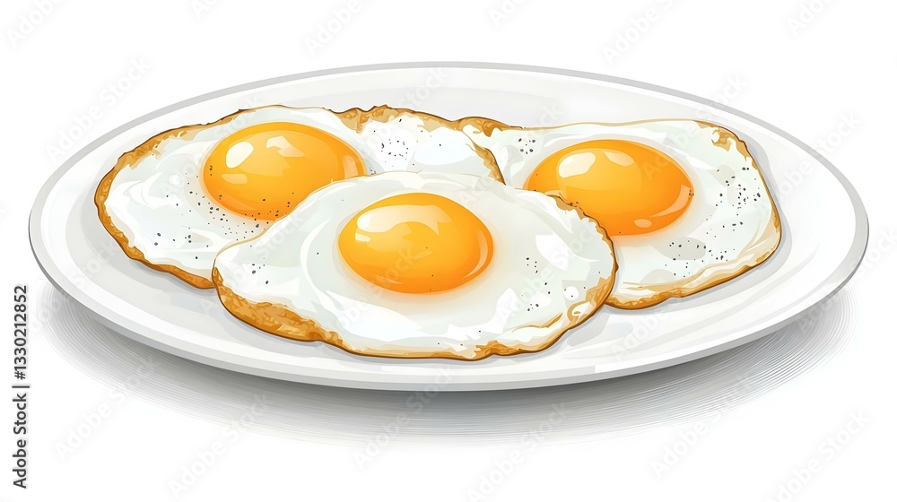 fried eggs on a white plate fried eggs on a white plate