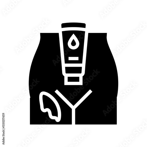 apply intimate moisturizer care glyph icon vector illustration
