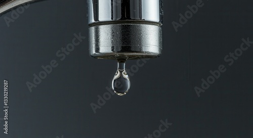 Leaking Tap with Water Droplets