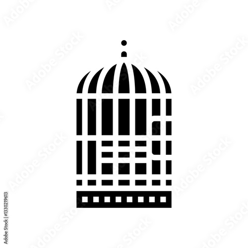 birdcage pet home glyph icon vector illustration
