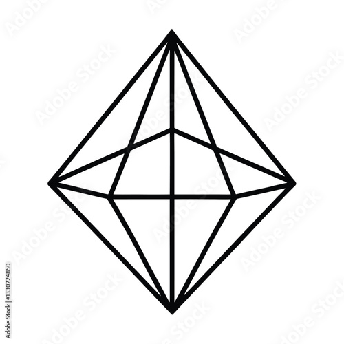 Geometric Diamond Crystal Structure Lines, Facets, and Symmetry