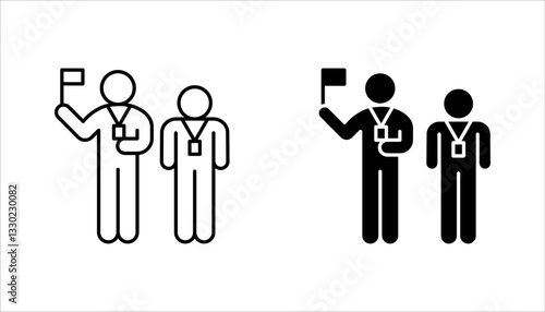 Tour guide icon set. Touristic group trip, Wildlife tourism, adventure travel. vector illustration on white background