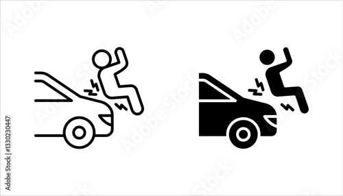 Car Accidents icon set. Traffic Accident, Car Crash, Automotive Accident, vector illustration on white background