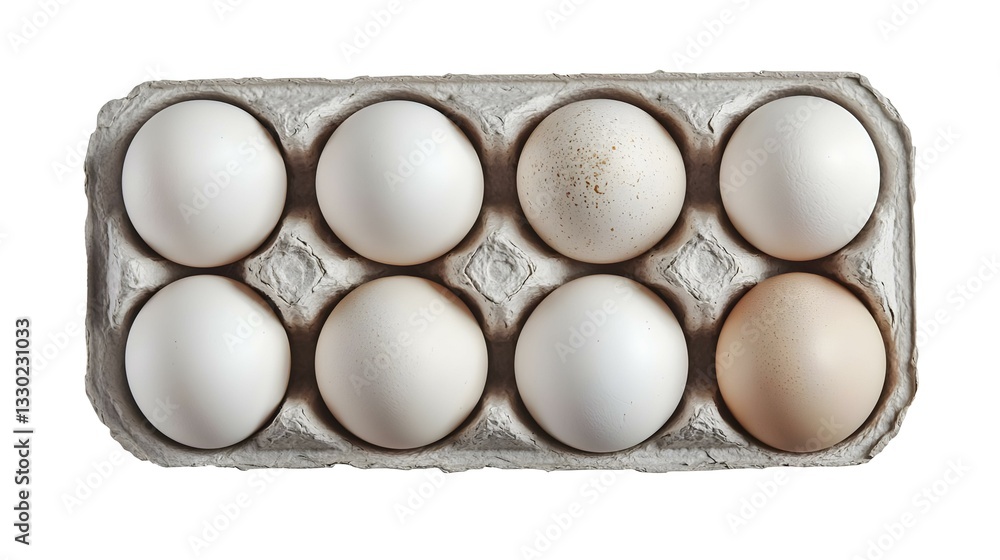 Group of whole white eggs isolated on white