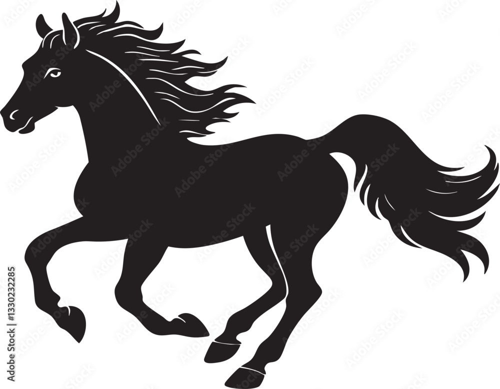 Obraz premium black horse vector illustration