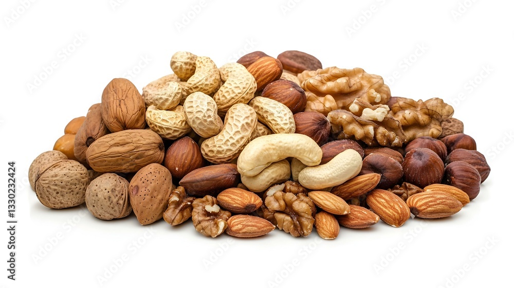 Mixed nuts isolated on white background Mixed nuts isolated on white background