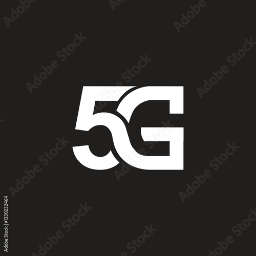 Modern 5G logo letter vector template.