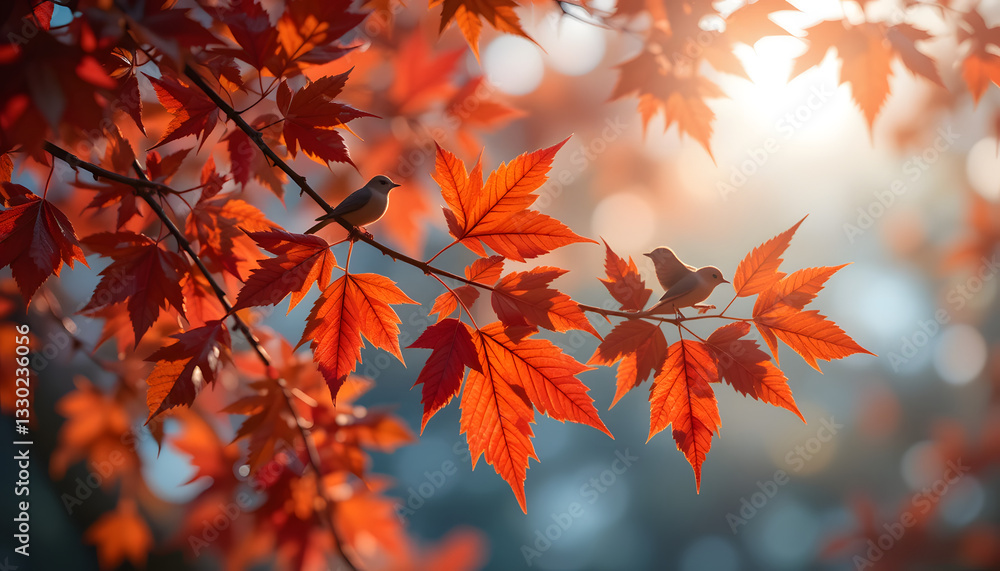 Autumn Leaves with Sunlight - Perfect for autumn-themed content, this image showcases the beauty of fall foliage in its natural setting. Ideal for use in seasonal marketing campaigns, greeting cards, Autumn Leaves with Sunlight - Perfect for autumn-themed content, this image showcases the beauty of fall foliage in its natural setting. Ideal for use in seasonal marketing campaigns, greeting cards,