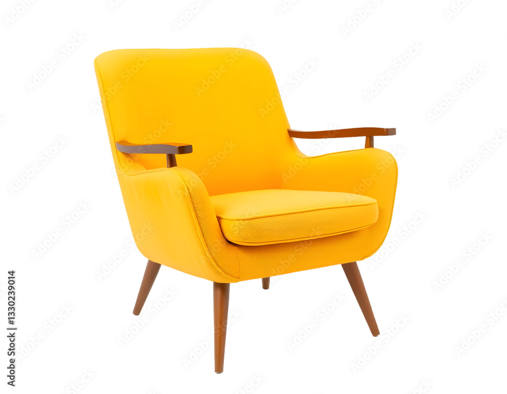 Yellow armchair isolated on a transparent background Yellow armchair isolated on a transparent background