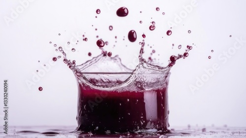 Vibrant splash of dark berry juice