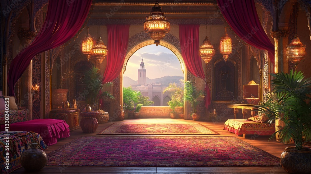 Fototapeta premium Grand Arabian Palace Interior