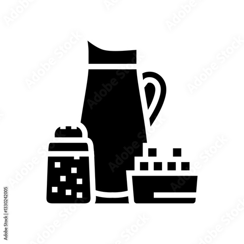 salt sugar mix rehydration diarrhea glyph icon vector illustration