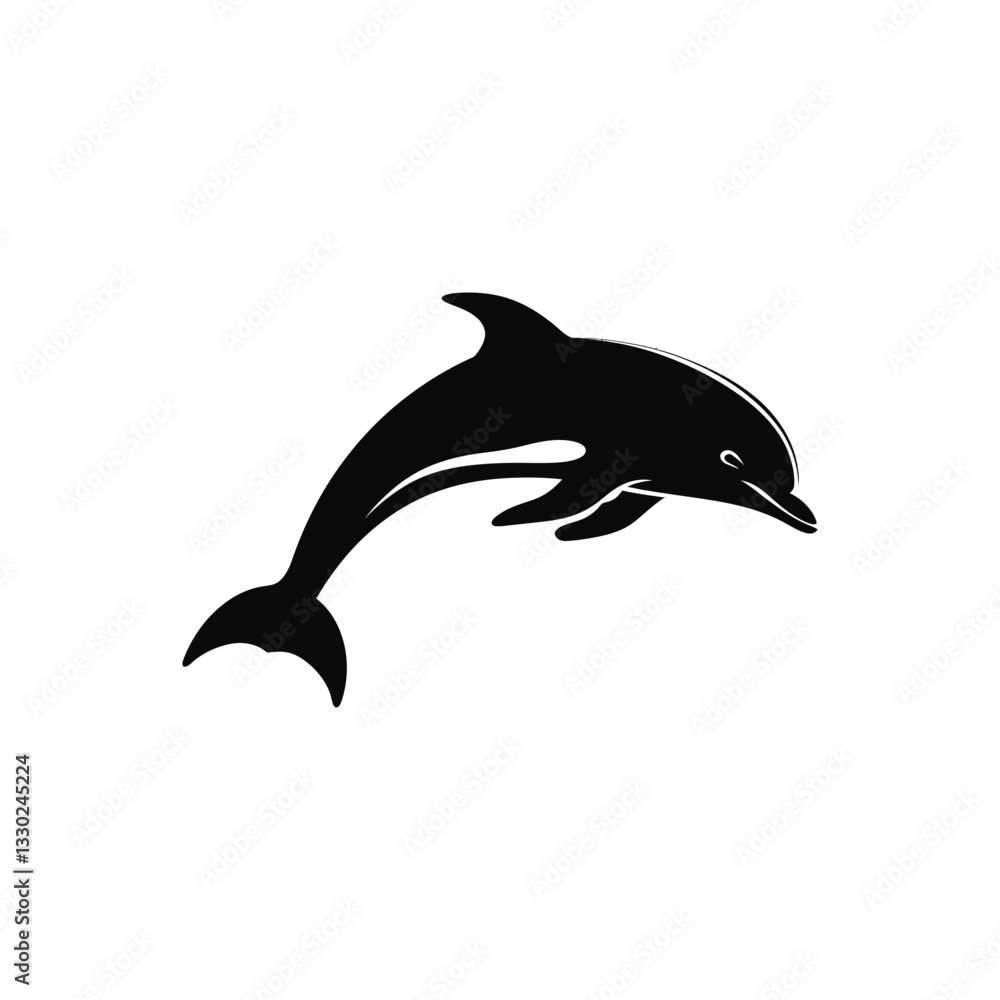 Fototapeta premium Dolphin vector silhouette