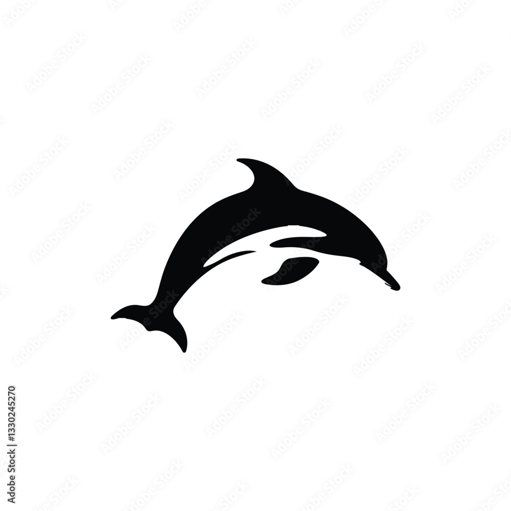 Fototapeta premium Dolphin vector silhouette