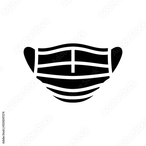 surgical mask surgeon glyph icon vector illustration