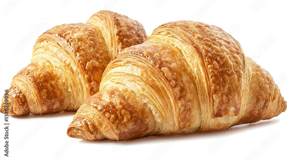 Freshly baked croissants isolated on transparent Freshly baked croissants isolated on transparent