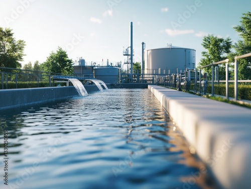 Waterfall with stream flow