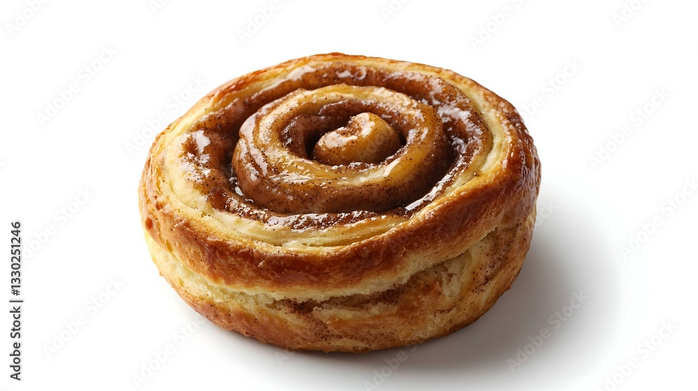 Homemade cinnamon bun isolated on a white Homemade cinnamon bun isolated on a white