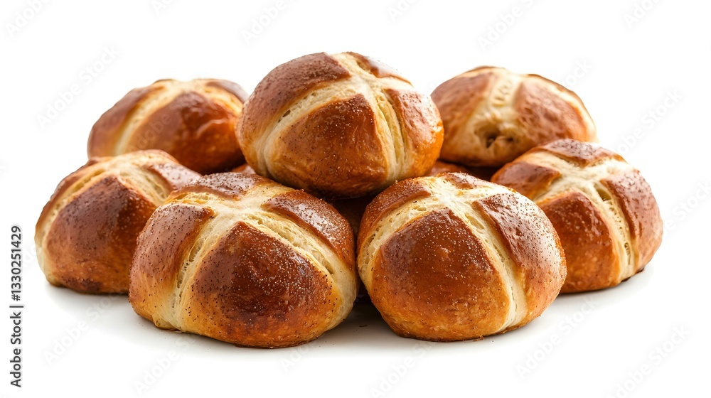 hot cross buns in a pile on a white background hot cross buns in a pile on a white background