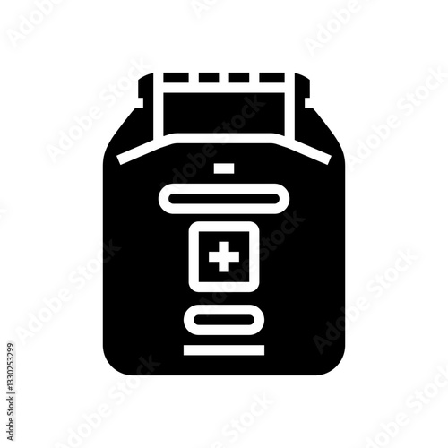 waterproof first aid kit glyph icon vector illustration