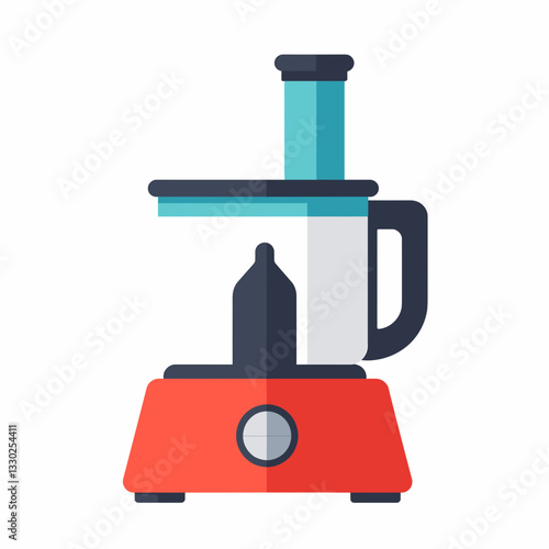Stylish food processor design on white background, modern kitchen tool