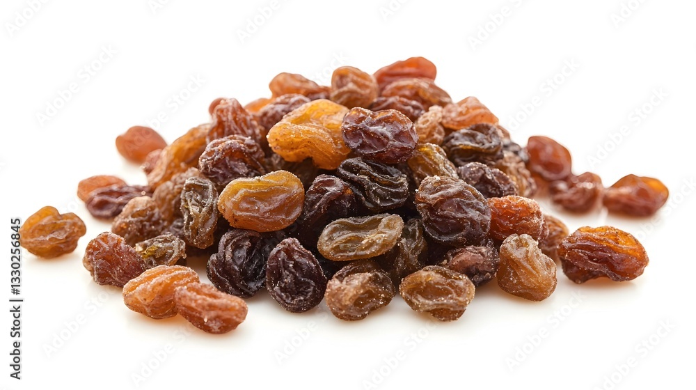 Fototapeta premium Sweet Danish raisins isolated on white