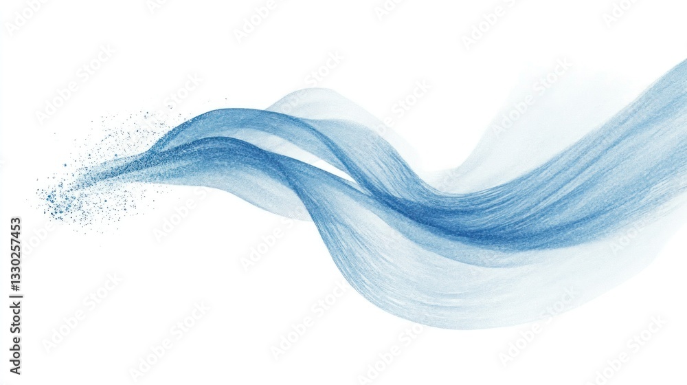 custom made wallpaper toronto digitalBlue wave. Shimmering, flowing, particle stream on white