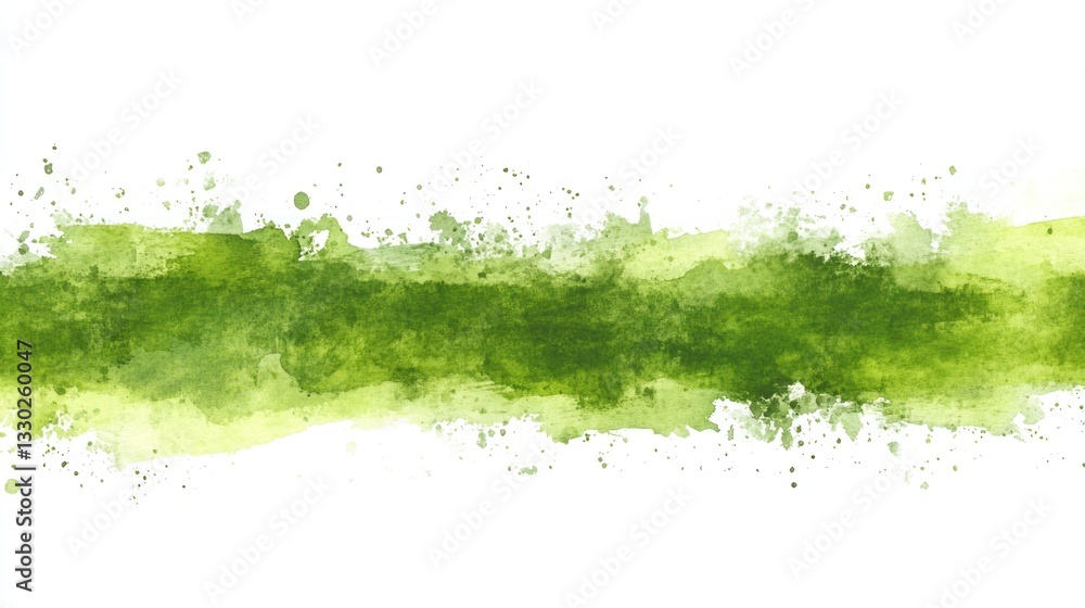 Green watercolor stroke with splatter effect. Artistic background for creative designs Green watercolor stroke with splatter effect. Artistic background for creative designs