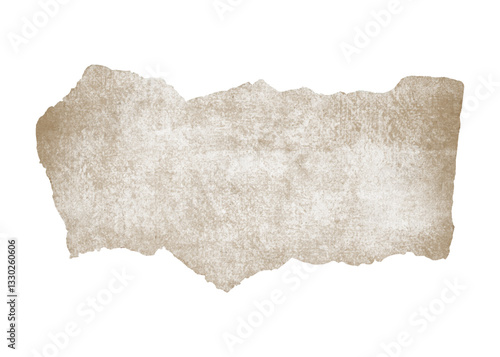 Background piece of torn vintage old paper. Scrap of ripped antique parchment with jagged edges