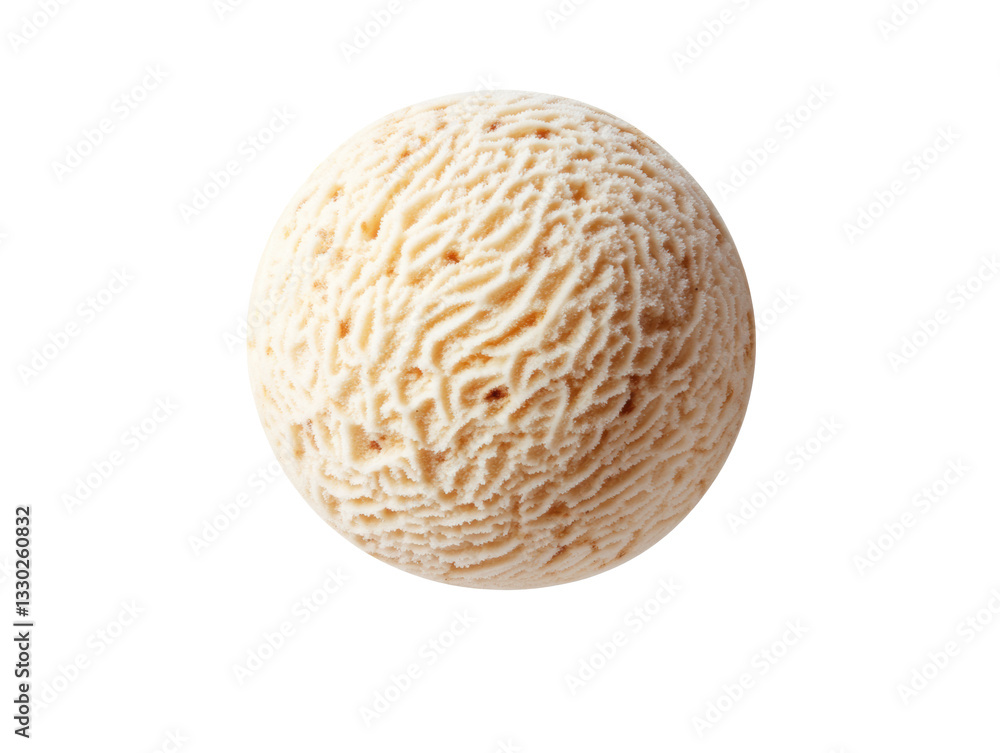 Creamy organic coconut ice cream ball on a white background Creamy organic coconut ice cream ball on a white background