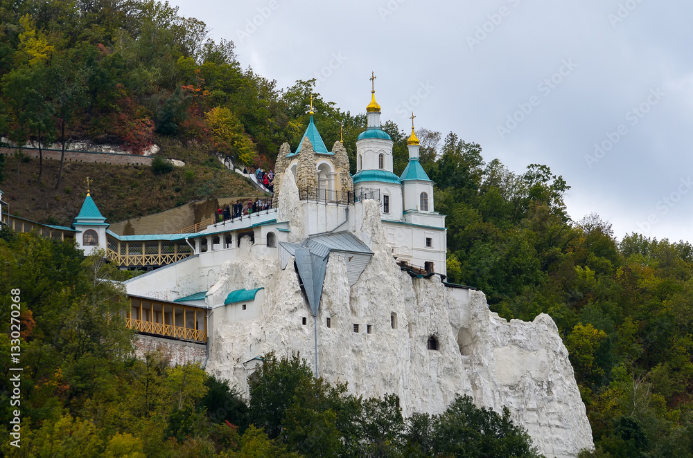 Fototapeta premium Assumption Svyatogorsk Lavra, ancient monastery for men, religion, travel, sights of Ukraine, vacation