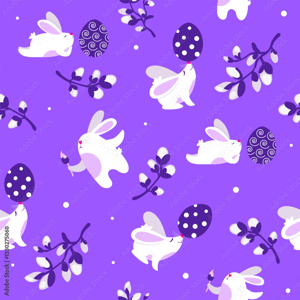 Cartoon easter bunny pattern. Vector illustration. Cartoon easter bunny pattern. Vector illustration.