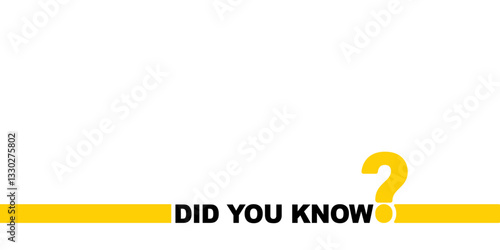 Did You Know blank template label design with question mark. Template post icon for social media, website, app background. Vector Illustration. 