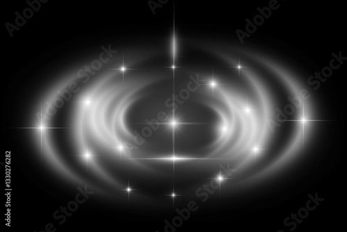 abstract circle glowing background with stars