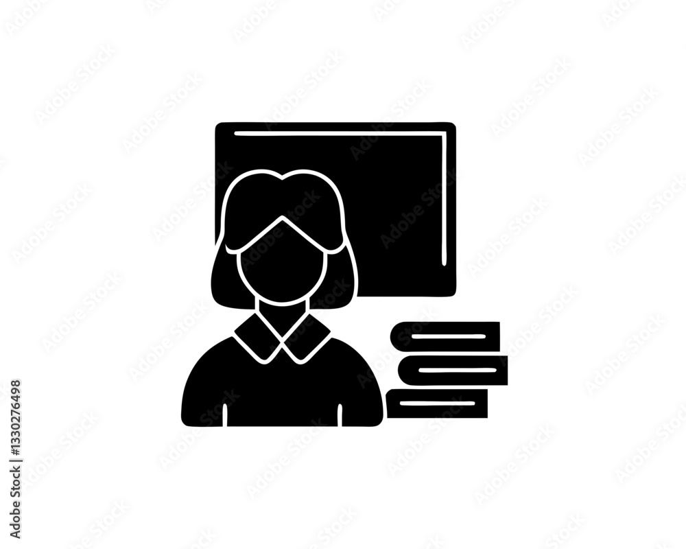 creative clean silhouette teacher icon vector illustration creative clean silhouette teacher icon vector illustration