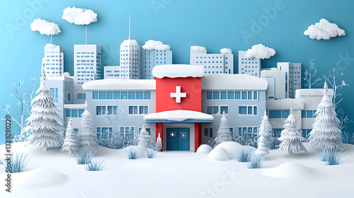 Winter Hospital Scene