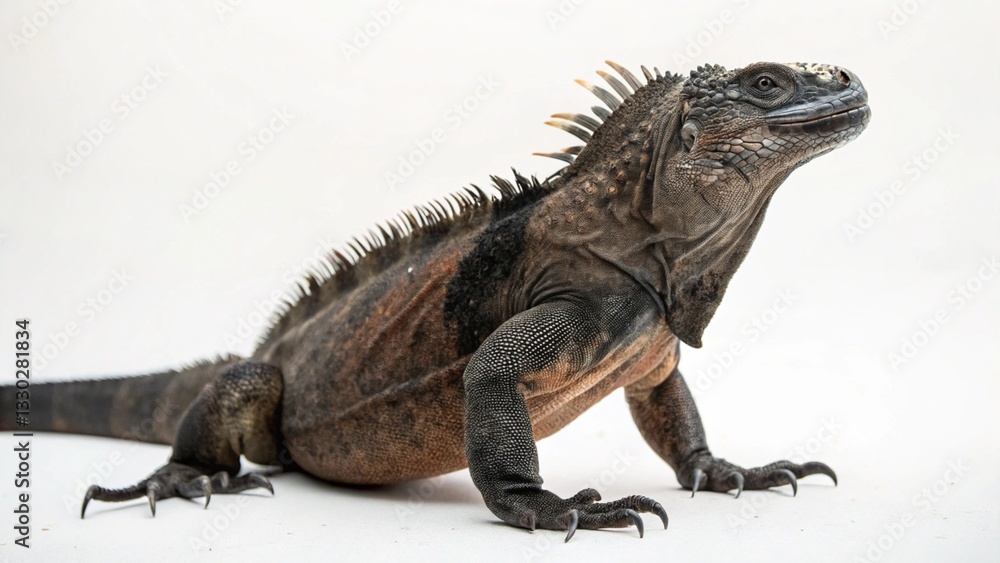 Naklejka premium Marine Iguana in full view on studio background