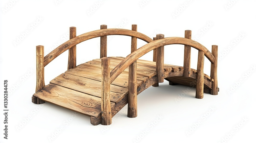 Wooden Foot Bridge with Handrails Isolated
Wooden Foot Bridge with Handrails Isolated