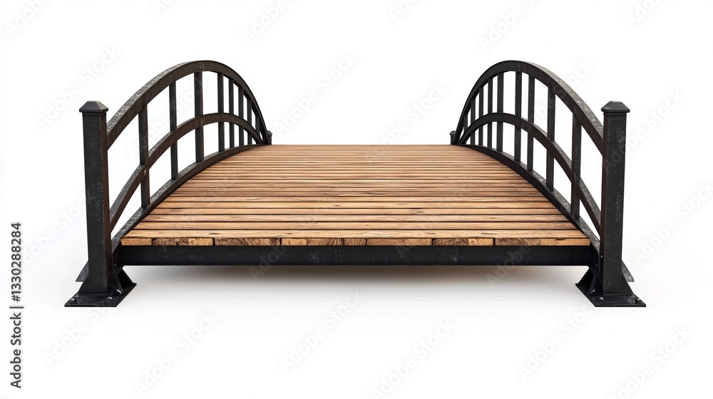 Steel Bridge with Wooden Floor for Garden Decoration. Steel Bridge with Wooden Floor for Garden Decoration.