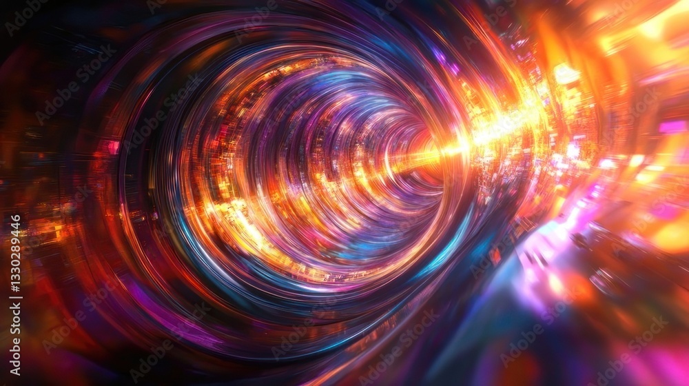 Obraz premium Vibrant, swirling tunnel of light
