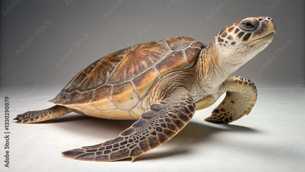 Obraz premium Sea Turtle in full view on studio background